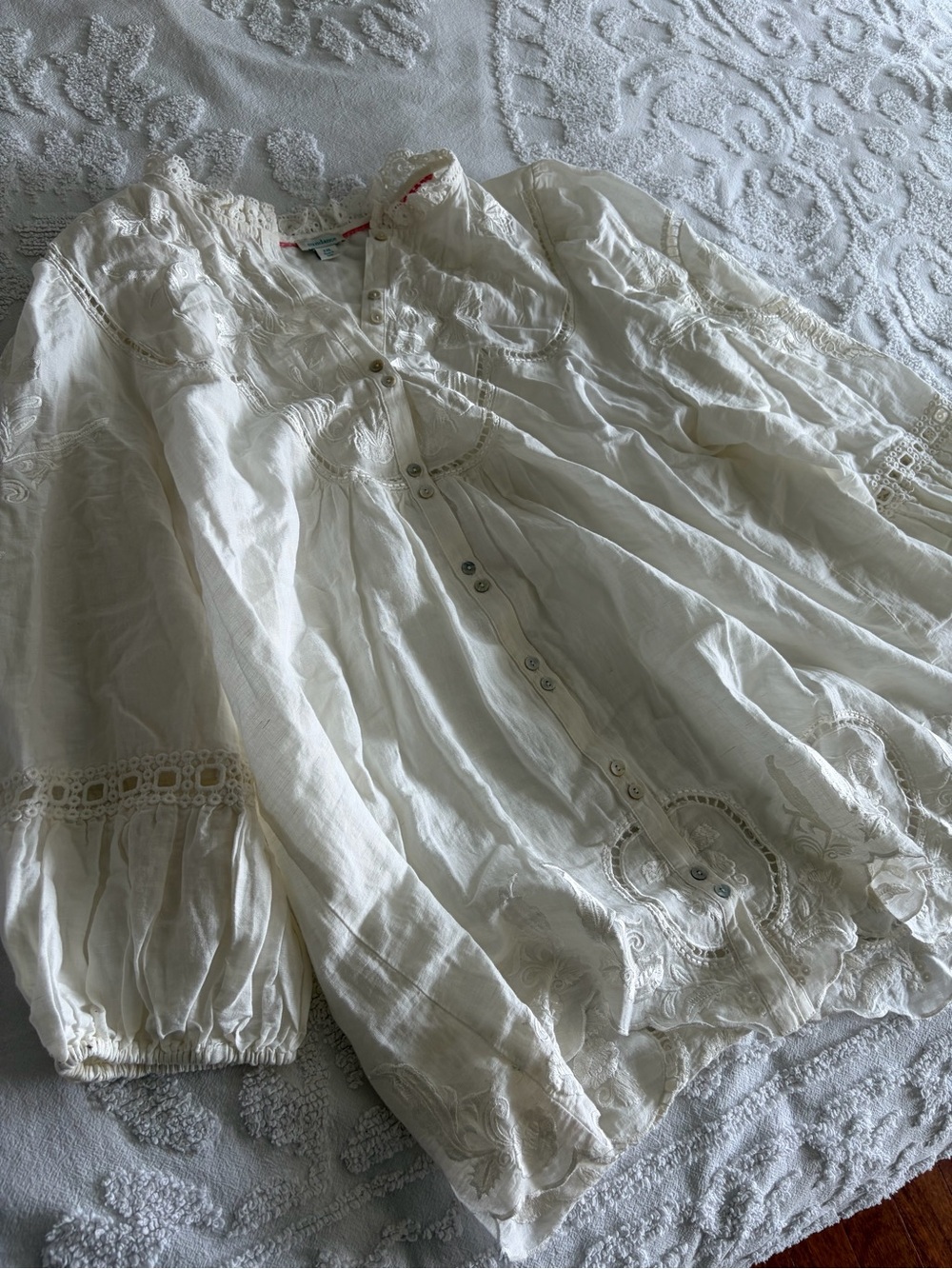 Sundance White Embroidered Pleasant Prairie Tunic Size XXL - Picture 5 of 5